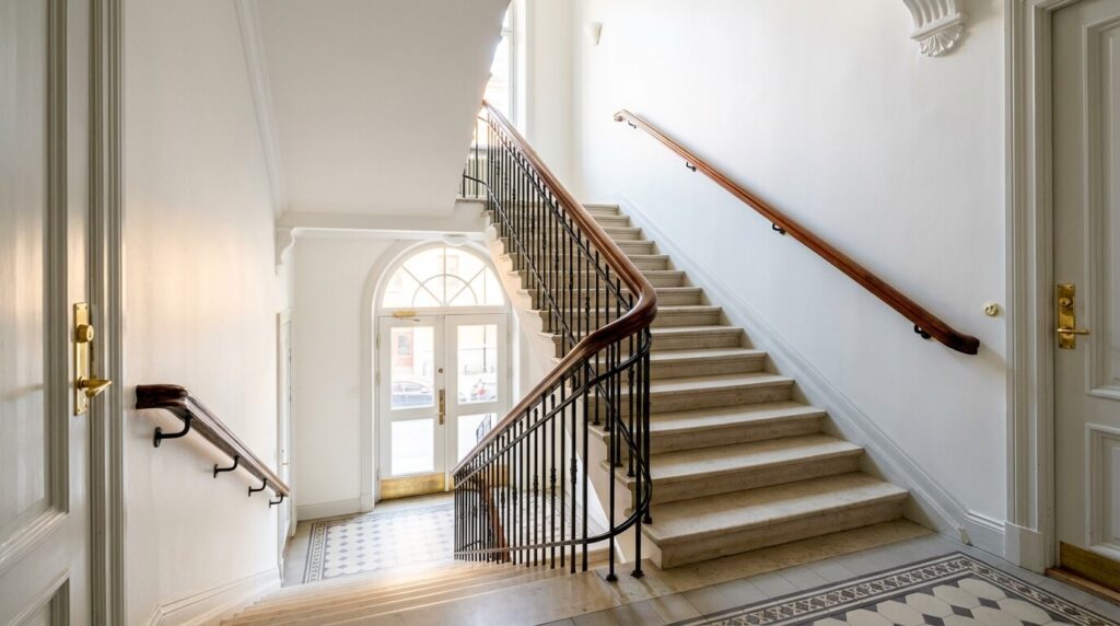 Rent och välstädat trapphus i Stockholmsfastighet – lokalvård av SVEFAB