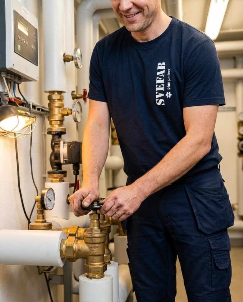 Drifttekniker från SVEFAB kontrollerar en undercentral